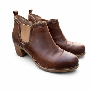 Dansko Harlene Waxy Burnished Tan Short Comfort Ankle Boots Size 37 - US 7